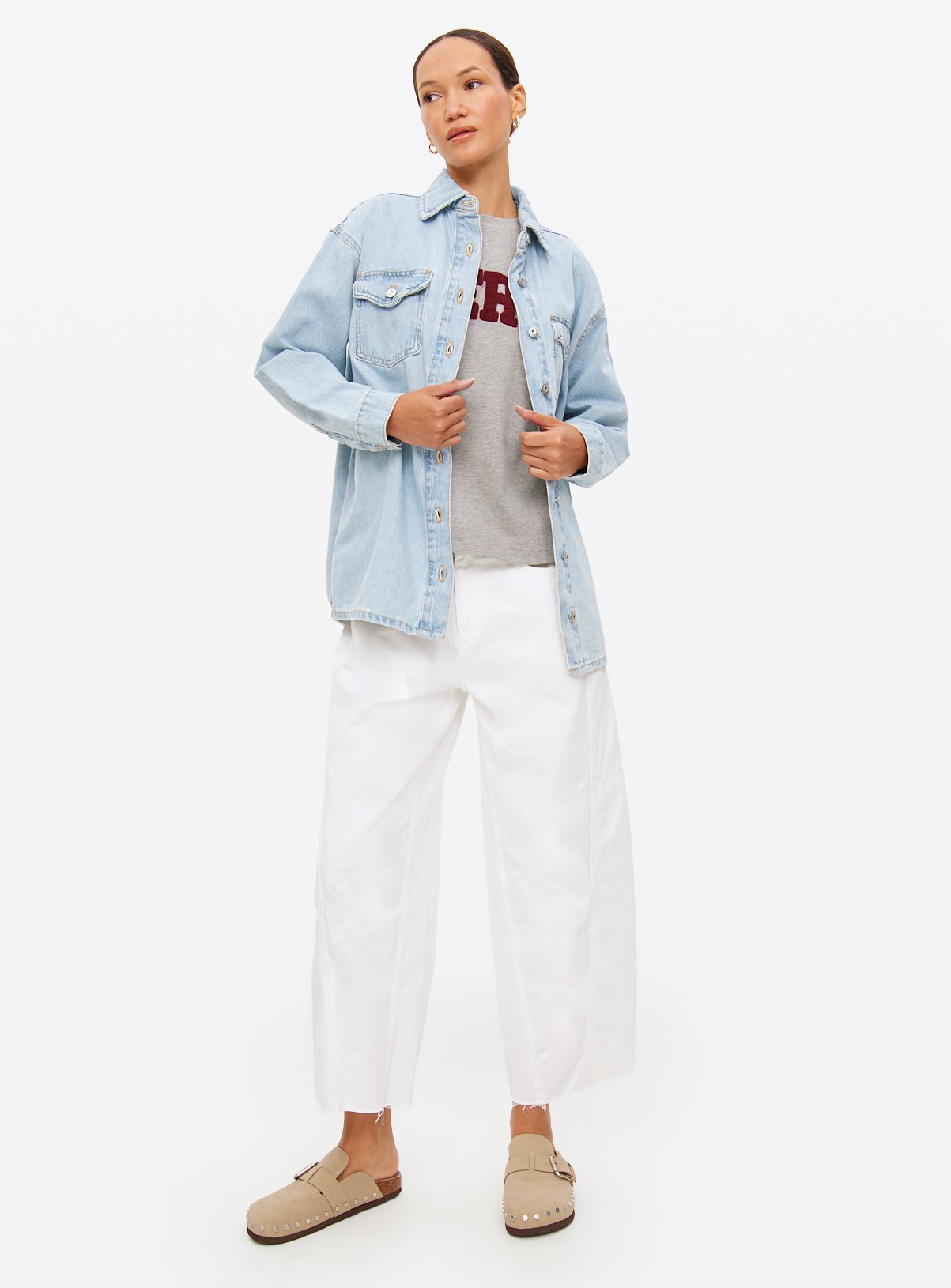 Light Washed Oversized Denim Shirt 16 - Image 2 thumbnail